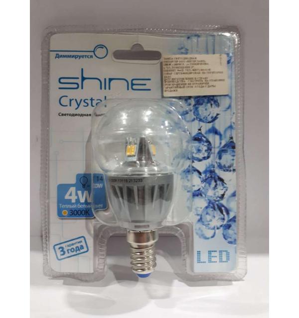 Светодиодная лампа Shine Crystal B Dimm. 4W E14 3000K 213233